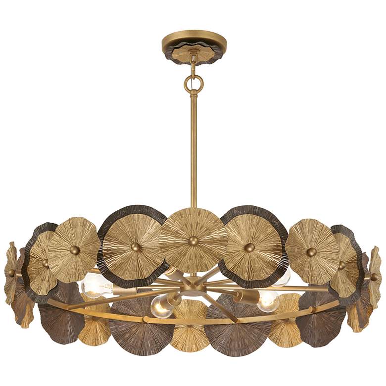 Image 3 Lincoln 5-Light Pendant in Distressed Gold and Bronze by Breegan Jane more views