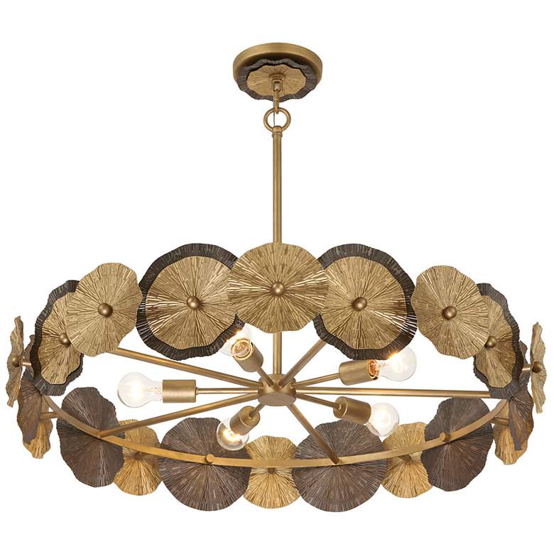 Image 4 Lincoln 5-Light Pendant in Distressed Gold and Bronze by Breegan Jane more views