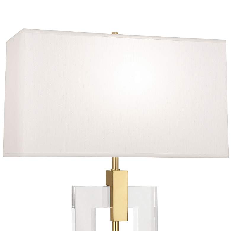 Image 3 Lincoln Brass Metal and Crystal Table Lamp with Pearl Shade more views