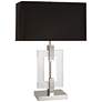 Lincoln Polished Nickel and Crystal Modern Table Lamp with Black Shade