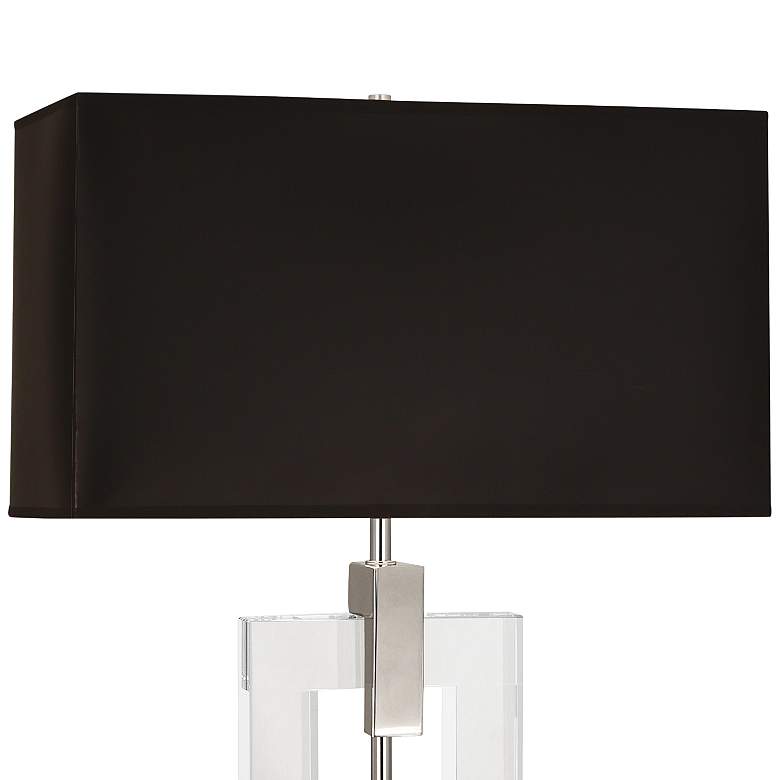 Image 3 Lincoln Polished Nickel and Crystal Modern Table Lamp with Black Shade more views