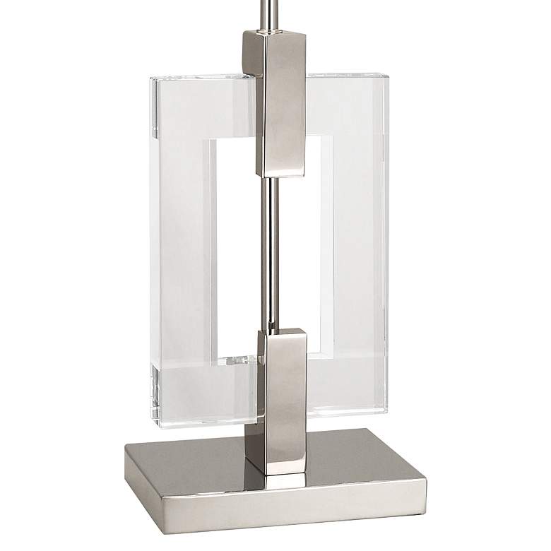 Image 4 Lincoln Polished Nickel and Crystal Modern Table Lamp with Black Shade more views