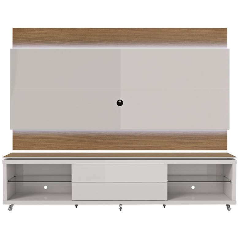 Image 1 Lincoln TV Stand and 2.4 TV Panel in Maple Cream and White