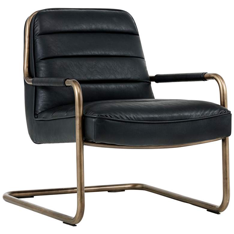 Image 1 Lincoln Vintage Black Faux Leather Lounge Chair