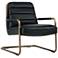 Lincoln Vintage Black Faux Leather Lounge Chair
