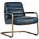 Lincoln Vintage Blue Faux Leather Lounge Chair