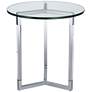 Linda 22" Wide Clear Acrylic Round Modern Accent Table