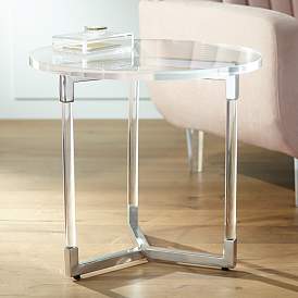 Image1 of Linda 22" Wide Clear Acrylic Round Modern Accent Table