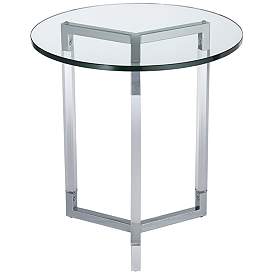 Image3 of Linda 22" Wide Clear Acrylic Round Modern Accent Table more views