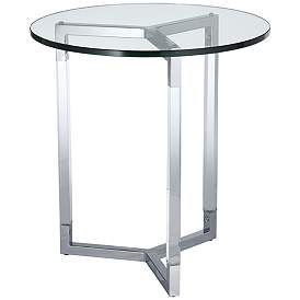 Image4 of Linda 22" Wide Clear Acrylic Round Modern Accent Table more views
