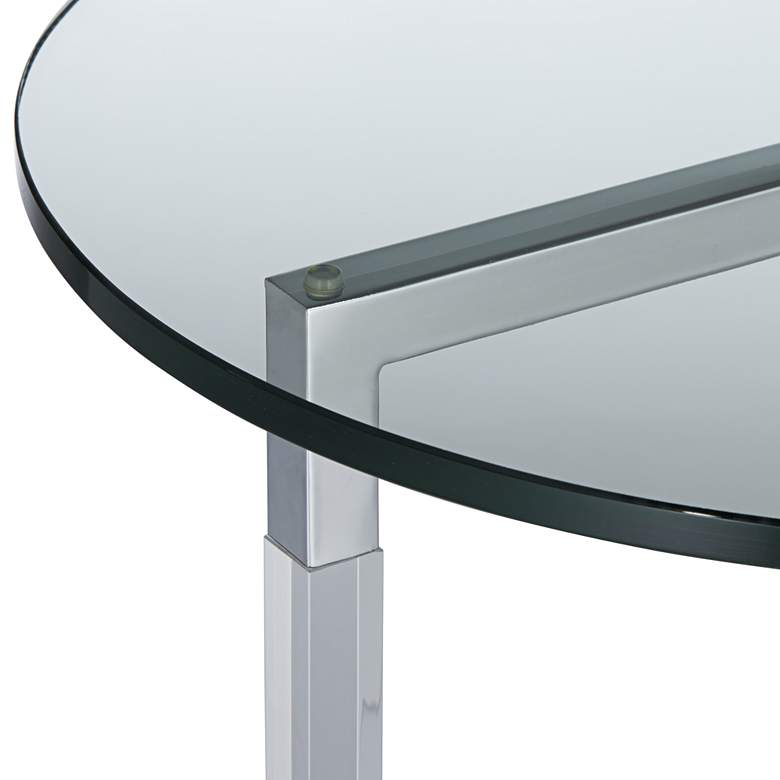 Image 5 Linda 22 inch Wide Clear Acrylic Round Modern Accent Table more views