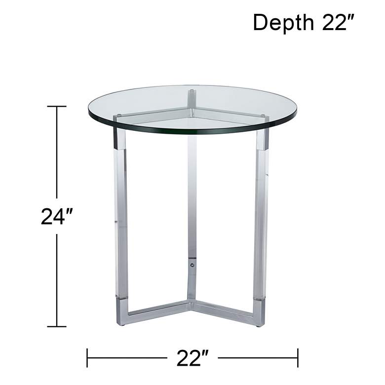 Image 6 Linda 22" Wide Clear Acrylic Round Modern Accent Table more views