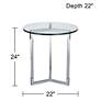 Linda 22" Wide Clear Acrylic Round Modern Accent Table