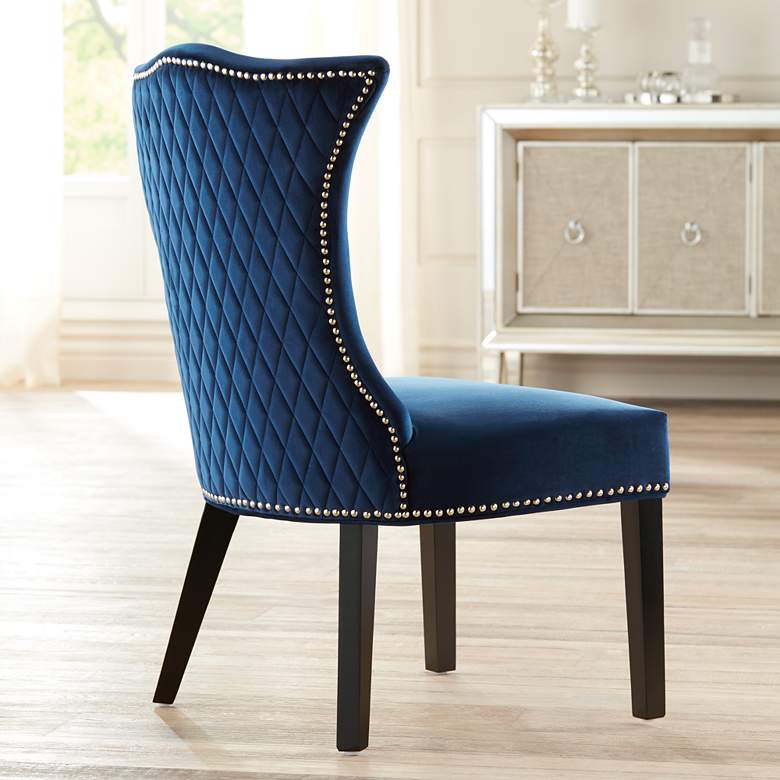 Image 1 Linda Blue Quilted Back Armless Chair