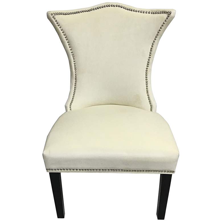 Image 1 Linda Cream Velvet Fabric Accent Chair