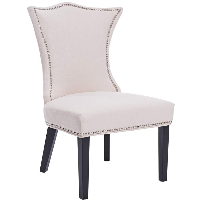 Image 1 Linda Ivory Stallion Linen Fabric Dining Chair