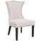 Linda Ivory Stallion Linen Fabric Dining Chair