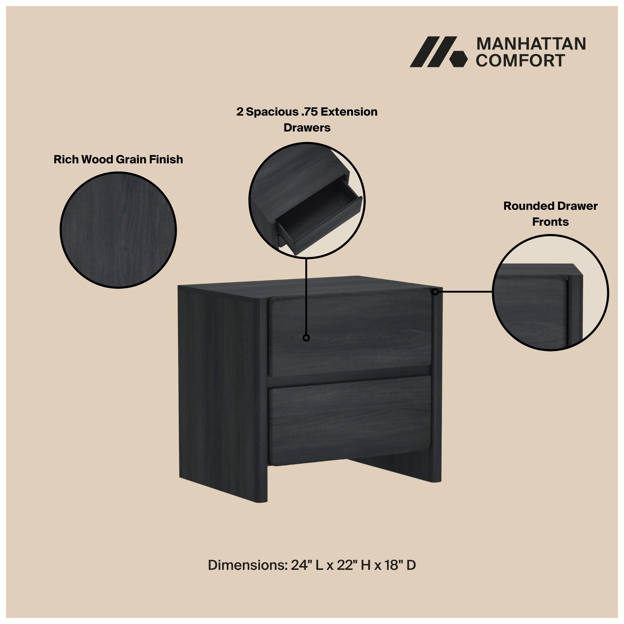 Image 5 Linda Nightstand more views