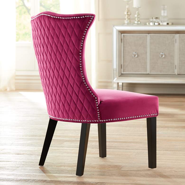 Image 1 Linda Raspberry Quilted Back Armless Chair