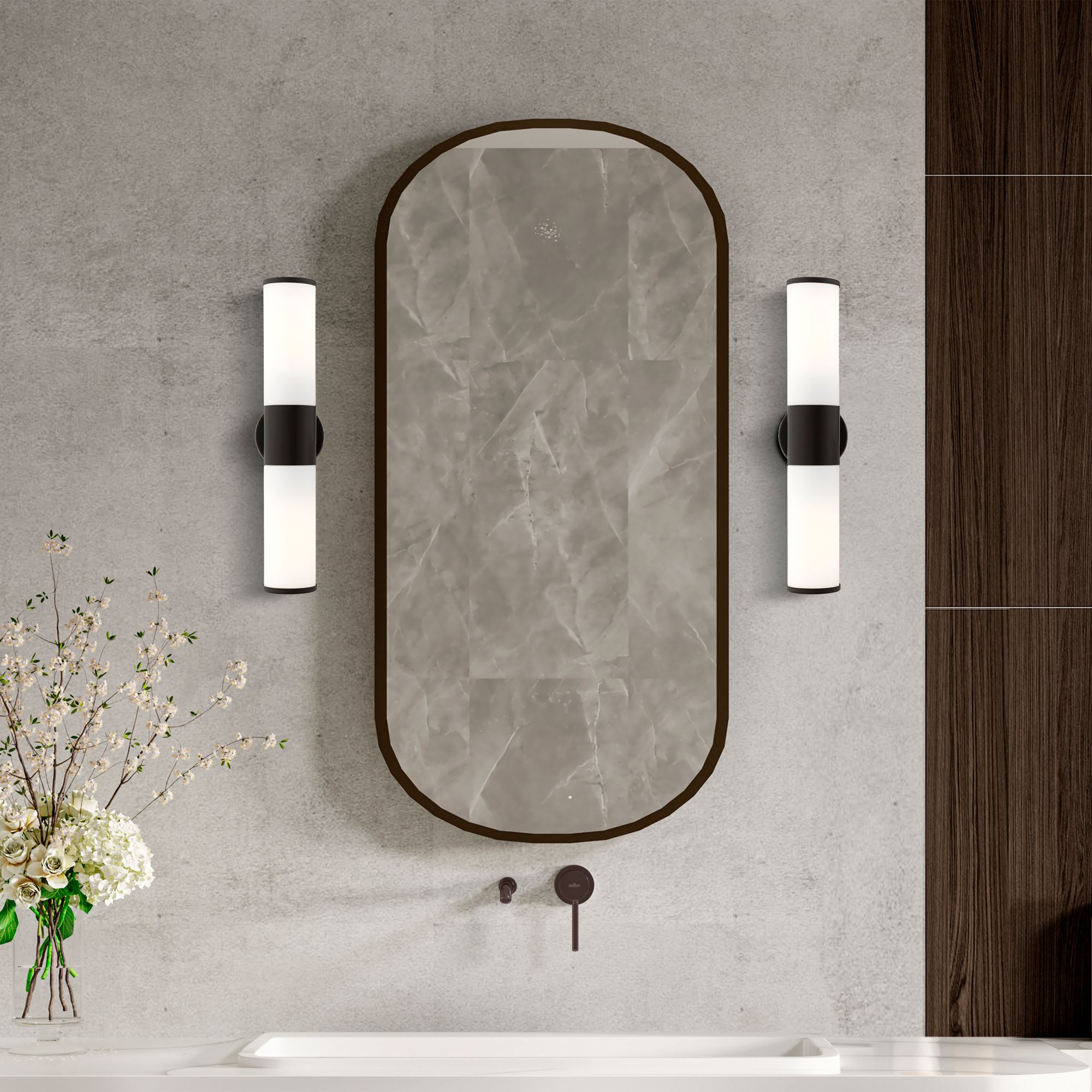 Lindale 18 1/2" High Black 2-Light Vanity Wall Sconce