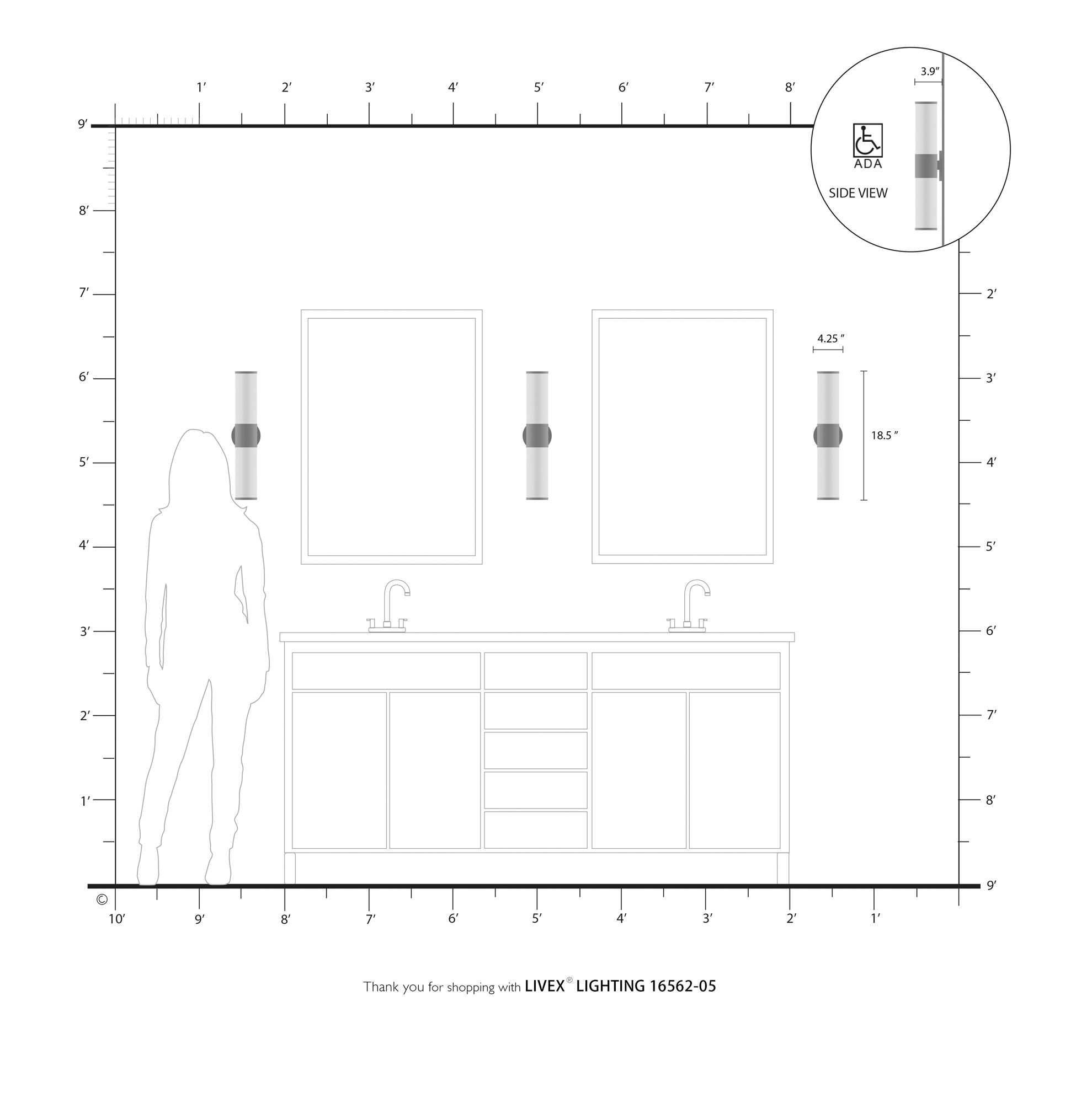 Lindale 18 1/2" High Polished Chrome 2-Light Wall Sconce