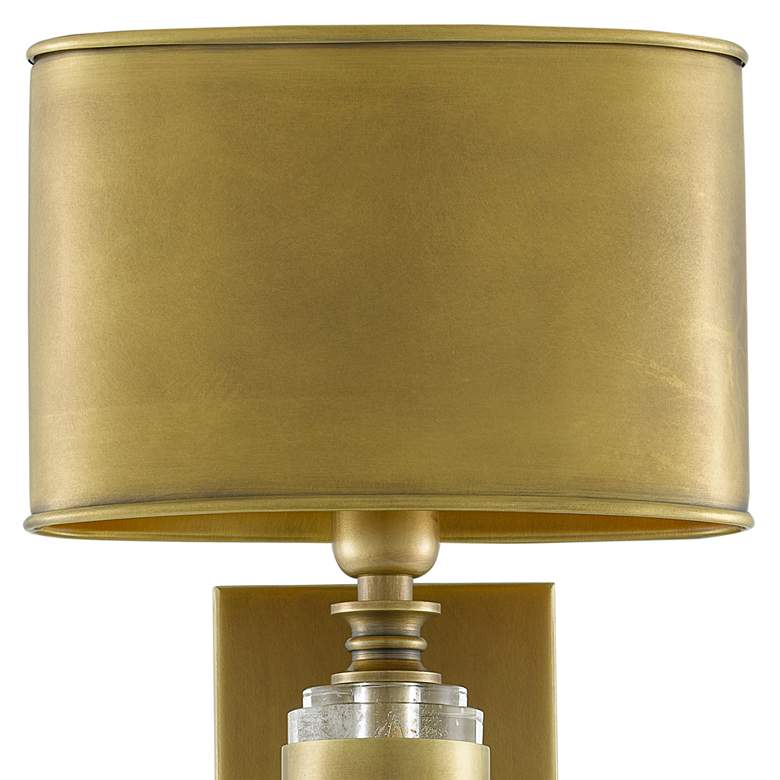Image 2 Lindau 15 1/4" High Antique Brass and Crystal Wall Sconce more views