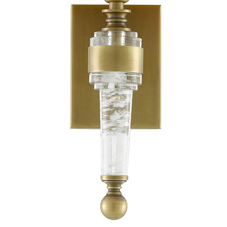 Image 3 Lindau 15 1/4 inch High Antique Brass and Crystal Wall Sconce more views