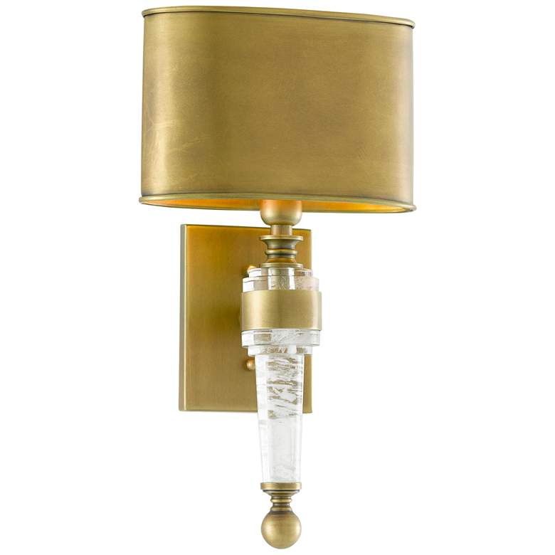 Image 4 Lindau 15 1/4" High Antique Brass and Crystal Wall Sconce more views