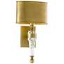 Lindau 15 1/4" High Antique Brass and Crystal Wall Sconce
