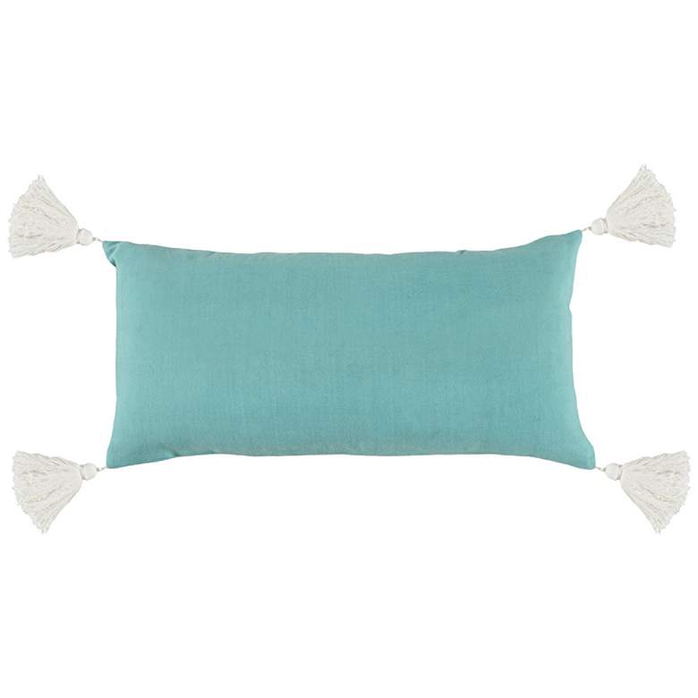 Image 1 Linden Aquamarine Blue 24" x 12" Decorative Pillow