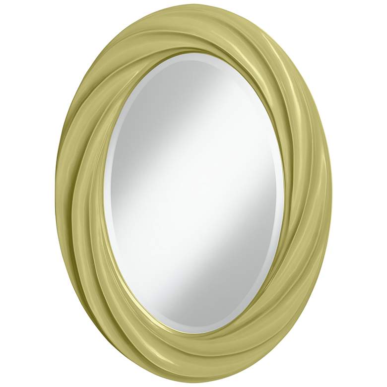 Image 1 Linden Green 30 inch High Oval Twist Wall Mirror