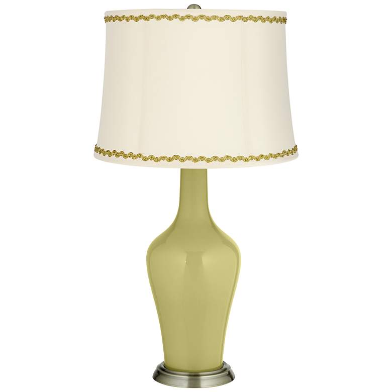 Image 1 Linden Green Anya Table Lamp with Relaxed Wave Trim
