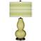 Linden Green Bold Stripe Double Gourd Table Lamp