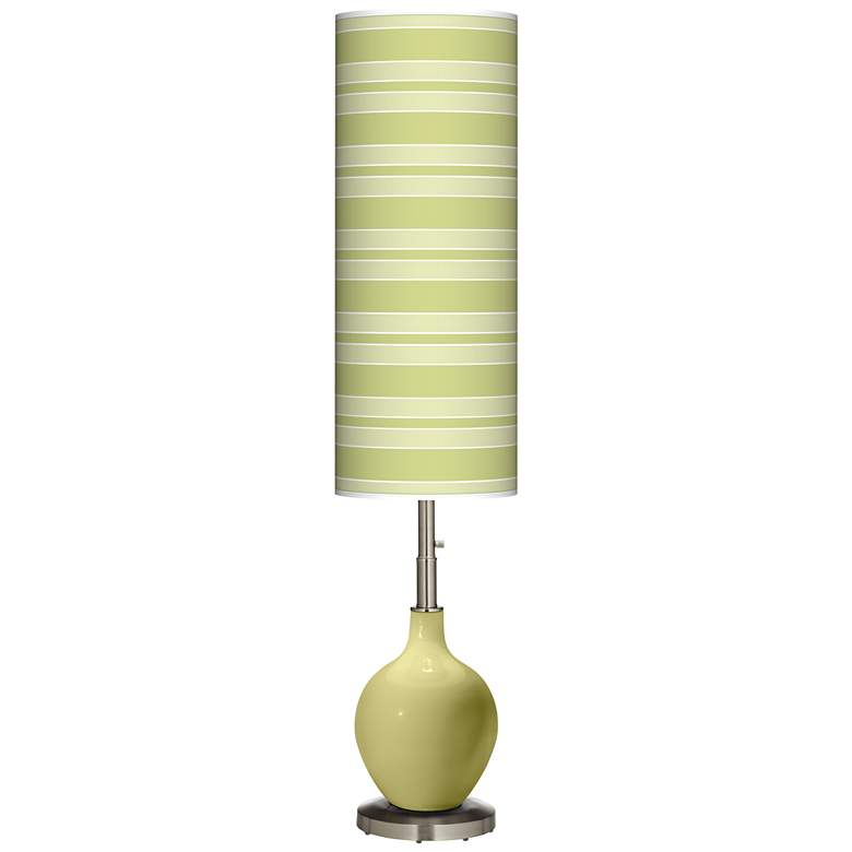 Image 1 Linden Green Bold Stripe Ovo Floor Lamp