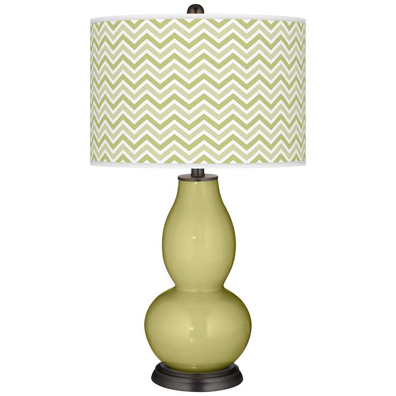 Image 1 Linden Green Narrow Zig Zag Double Gourd Table Lamp