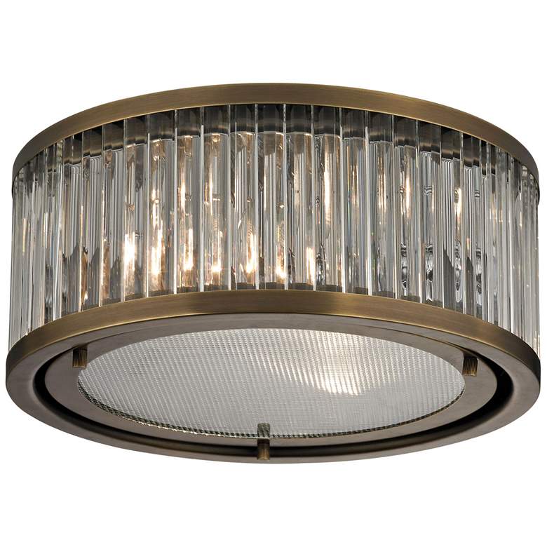 Image 1 Linden Manor 12" Wide Aged Brass Ceiling Light