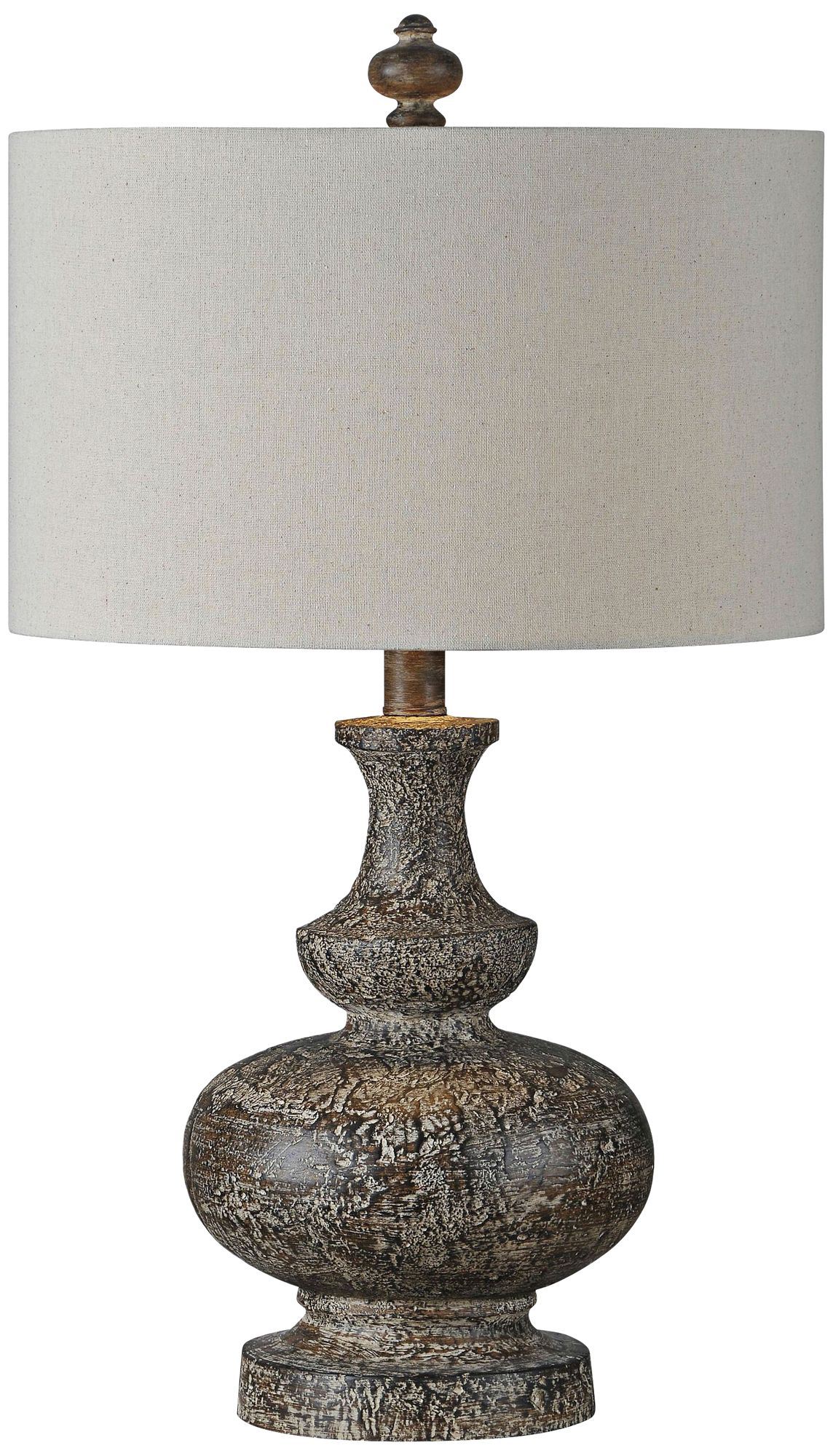 wooden urn table lamp