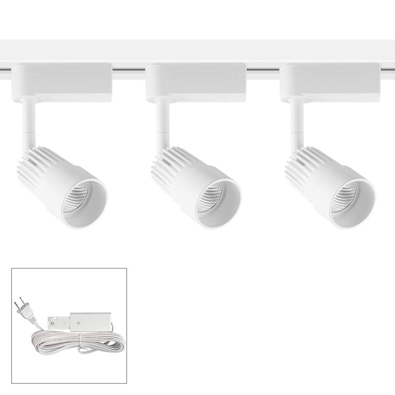 Image 1 Linder 3-Light White LED Plug-In Linear Track Kit
