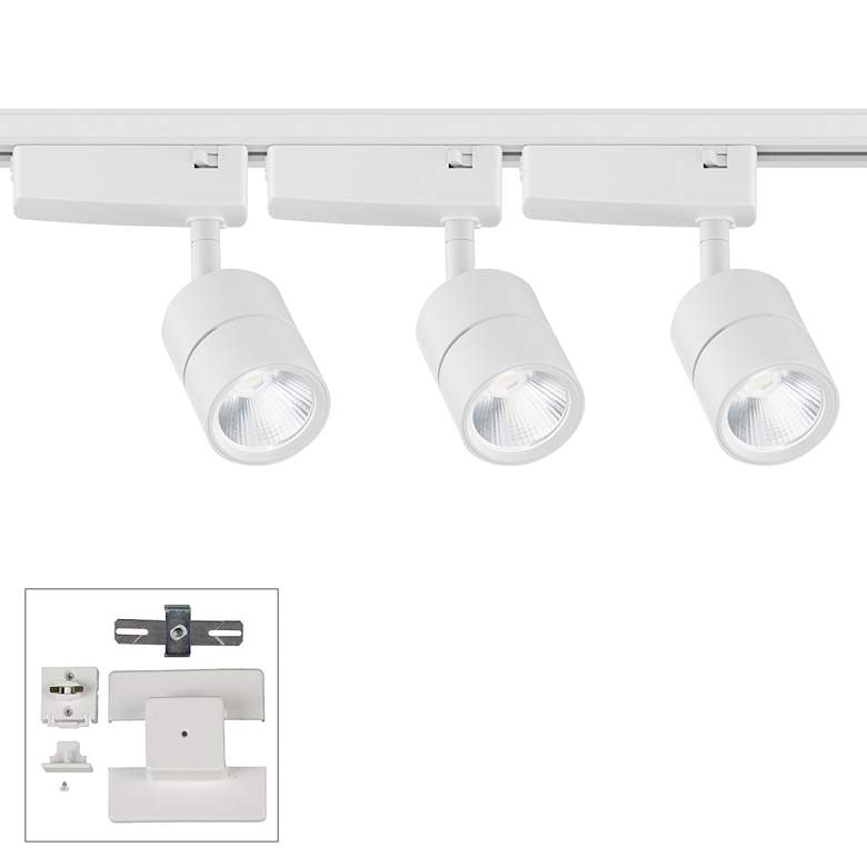Image 1 Linder 3-Light White LED Track Kit with Floating Canopy