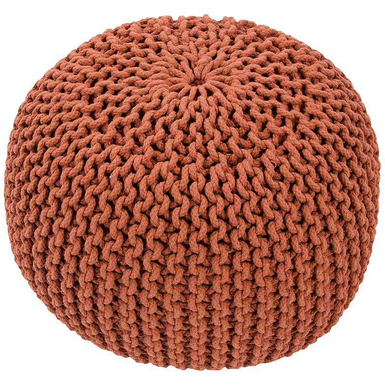 Image 1 Lindley Burnt Orange Pouf Ottoman