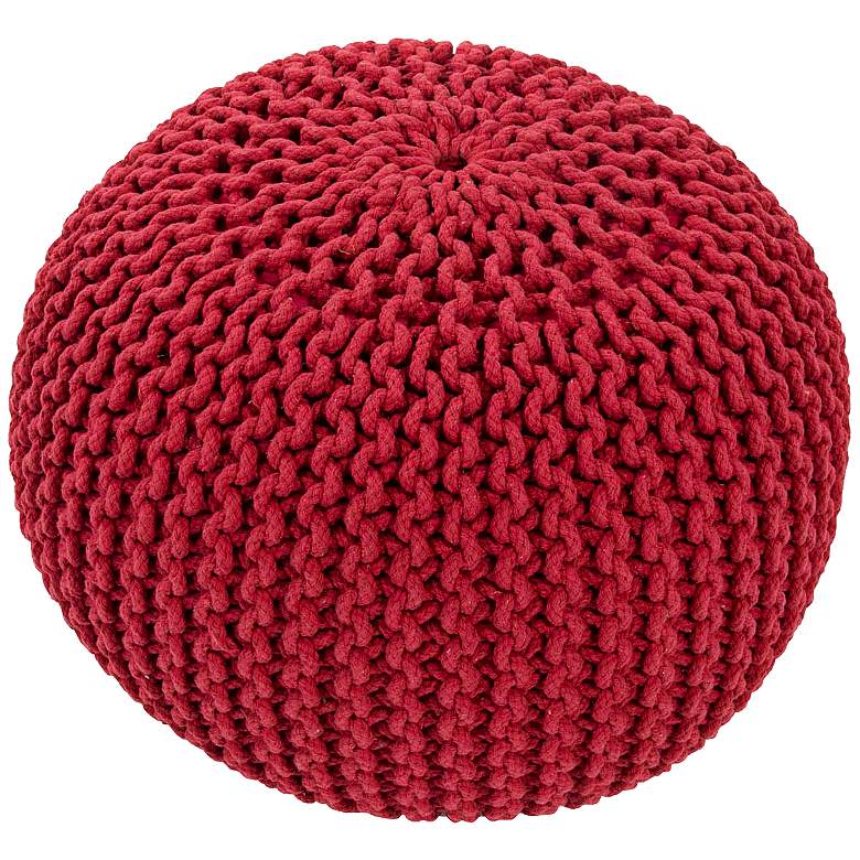 Image 1 Lindley Cherry Bomb Red Pouf Ottoman