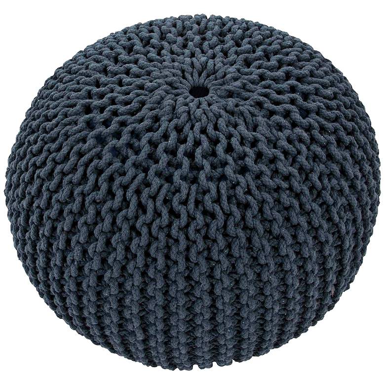 Image 1 Lindley Indigo Blue Pouf Ottoman