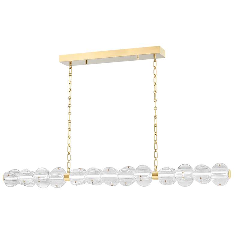 Image 1 Lindley - LED Island Light - Aged Brass Frame - Etched Shade