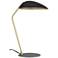 Lindmoor 20.43"H Black Table Lamp w/ Black Shade and Brushed Brass Acc