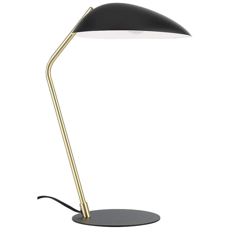 Image 1 Lindmoor 20.43"H Brass Accented Black Table Lamp w/ Black and White Sh