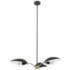 Lindmoor 36.22"W 3-Light Brass Accented Black Chandelier w/ Black Shad