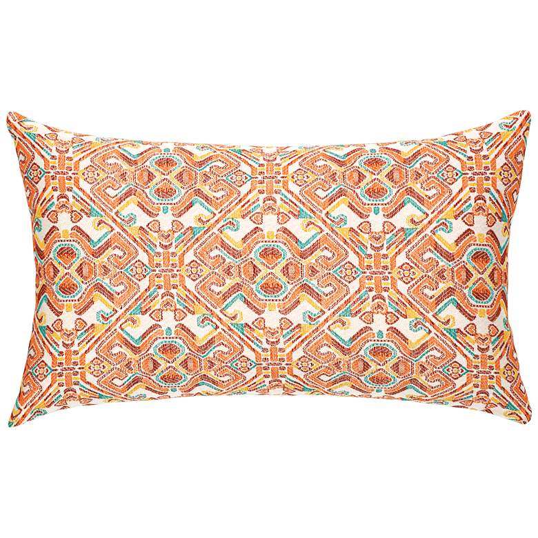 Image 1 Lindos Orange 20" x 12" Lumbar Indoor-Outdoor Pillow