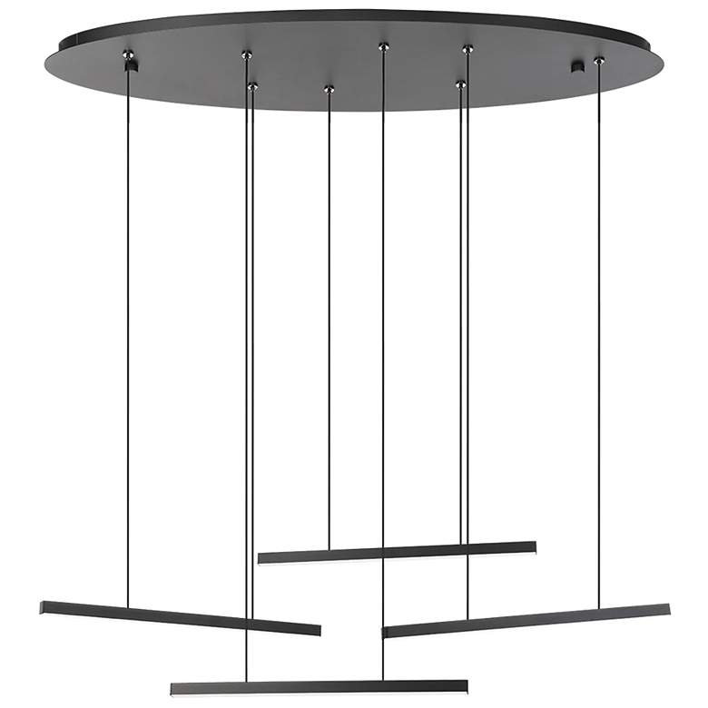 Image 1 Lindoza 4-Light Pendant - Integrated LED - Matte Black Finish