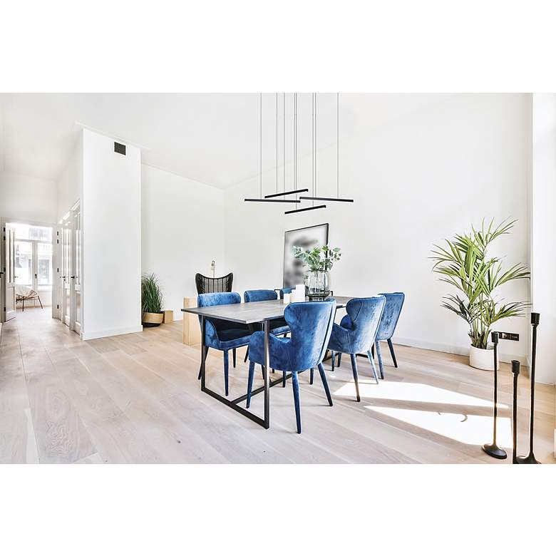 Image 2 Lindoza 4-Light Pendant - Integrated LED - Matte Black Finish more views