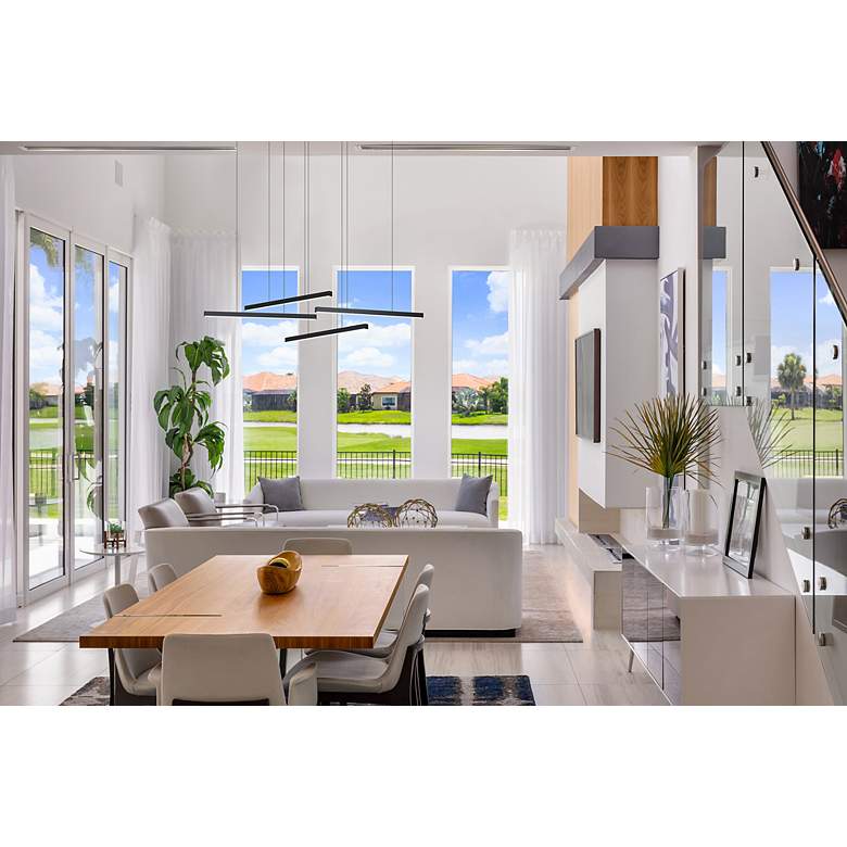 Image 3 Lindoza 4-Light Pendant - Integrated LED - Matte Black Finish more views